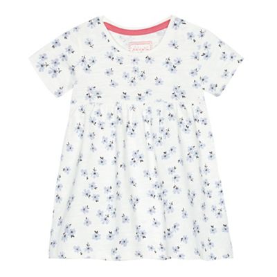 Baby girls' white daisy print dress